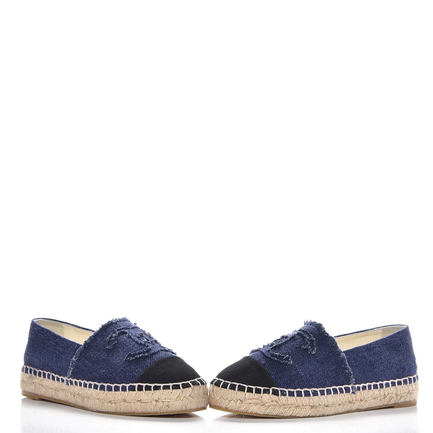 Linen CC Espadrilles 35 Blue Black