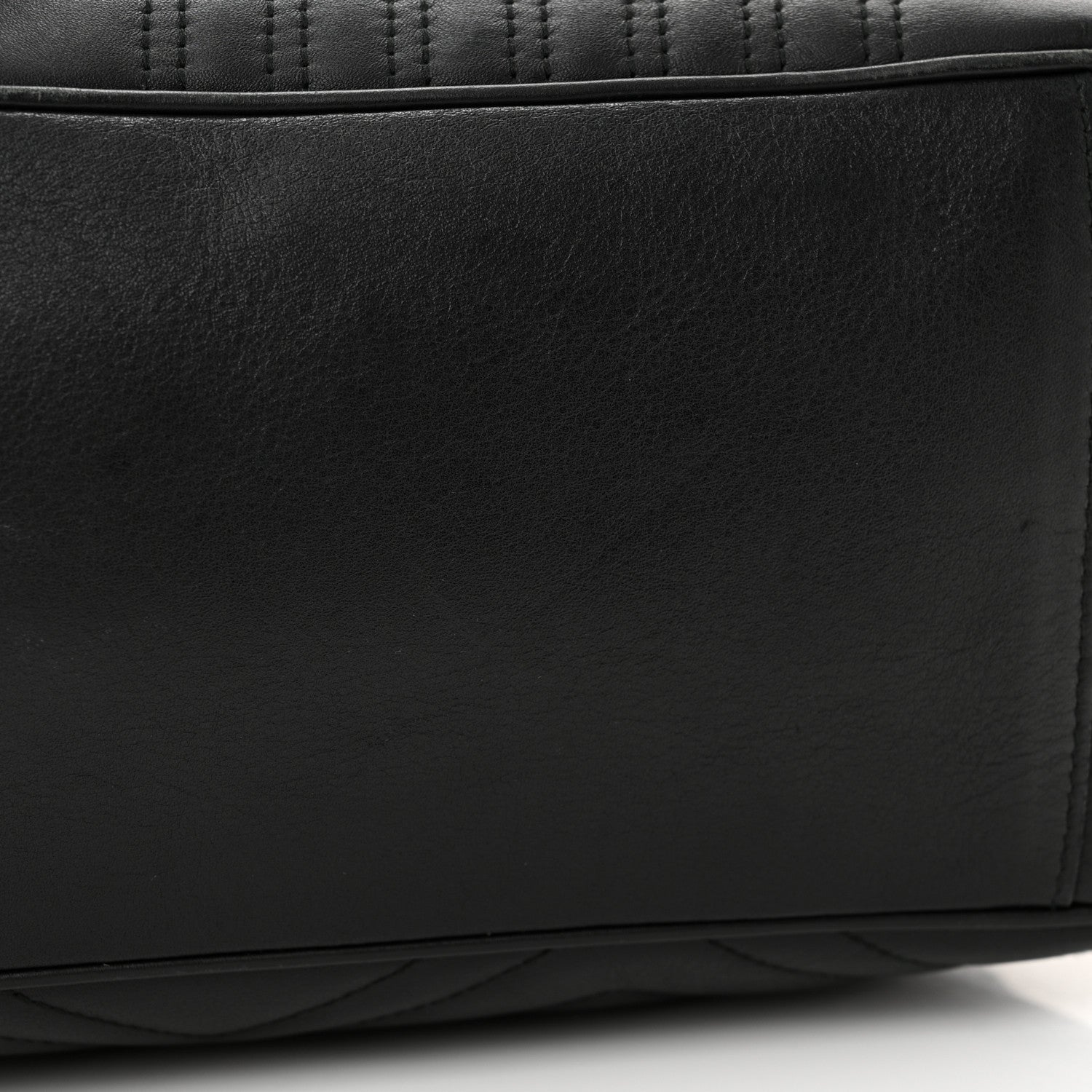 Gucci Calfskin Matelasse Maxi GG Marmont Top Handle Shoulder Bag Black Black 16 of 18