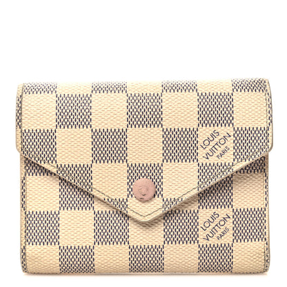 Louis Vuitton Damier Azur Victorine Wallet Rose Ballerine 1 of 10
