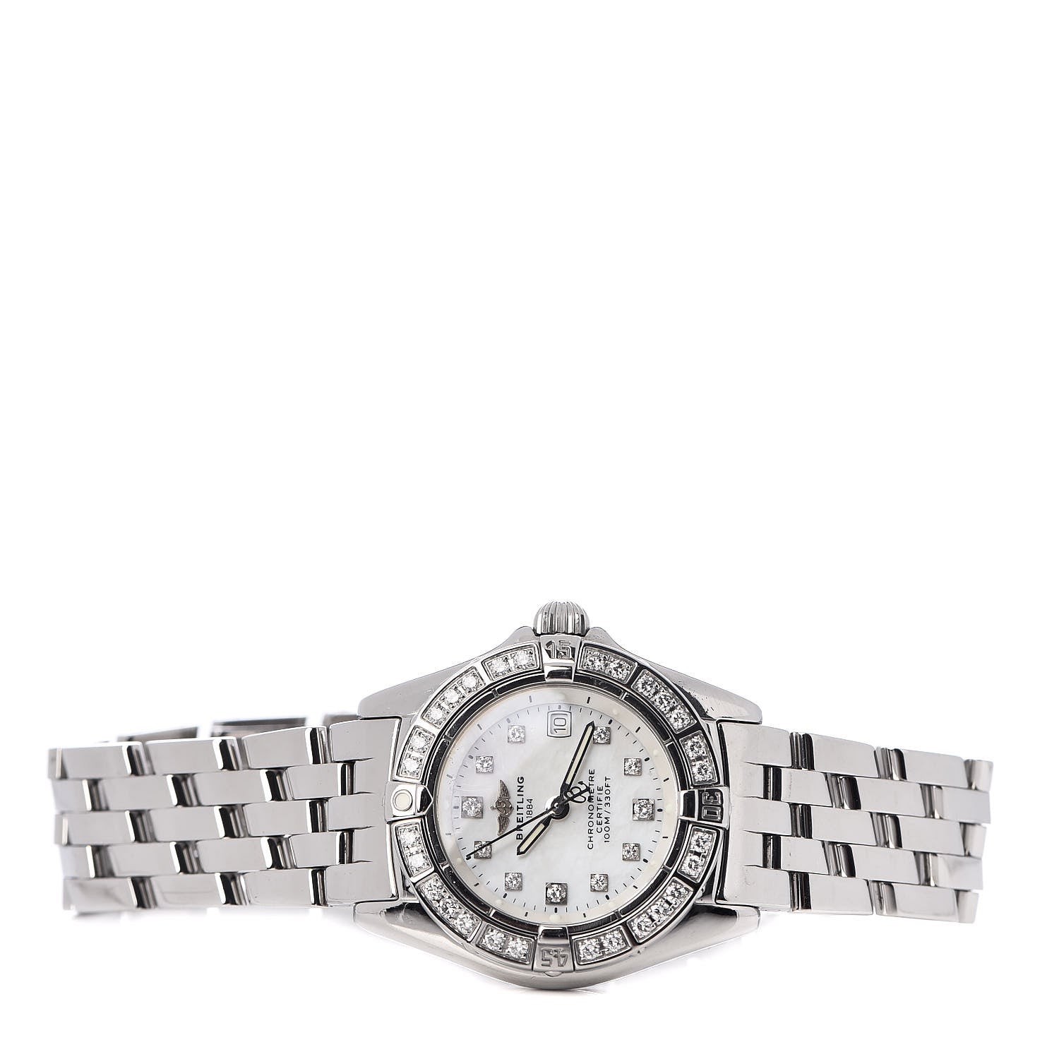Breitling Stainless Steel Diamond Mother of Pearl 29mm Callistino Acie Quartz Watch A72345 3 of 5