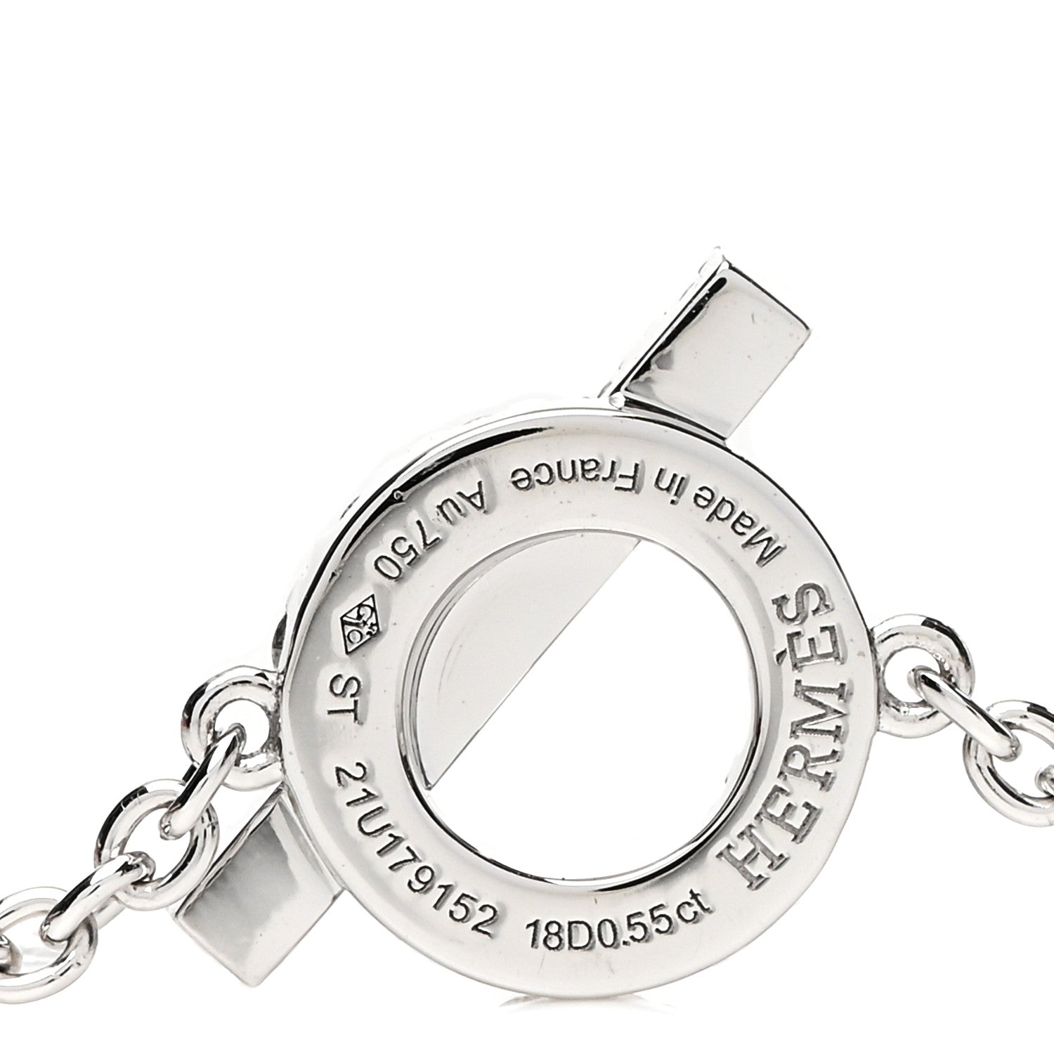 Hermes 18K White Gold Diamond Finesse Bracelet ST 3 of 4