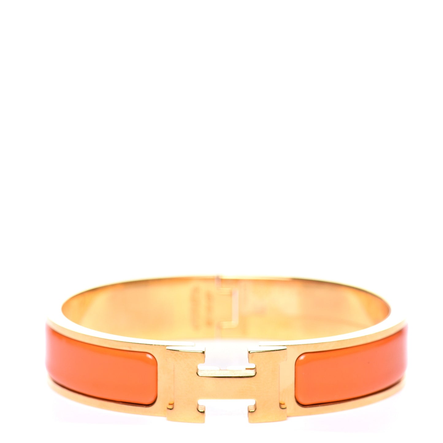 Enamel Narrow Clic Clac H Bracelet PM Orange