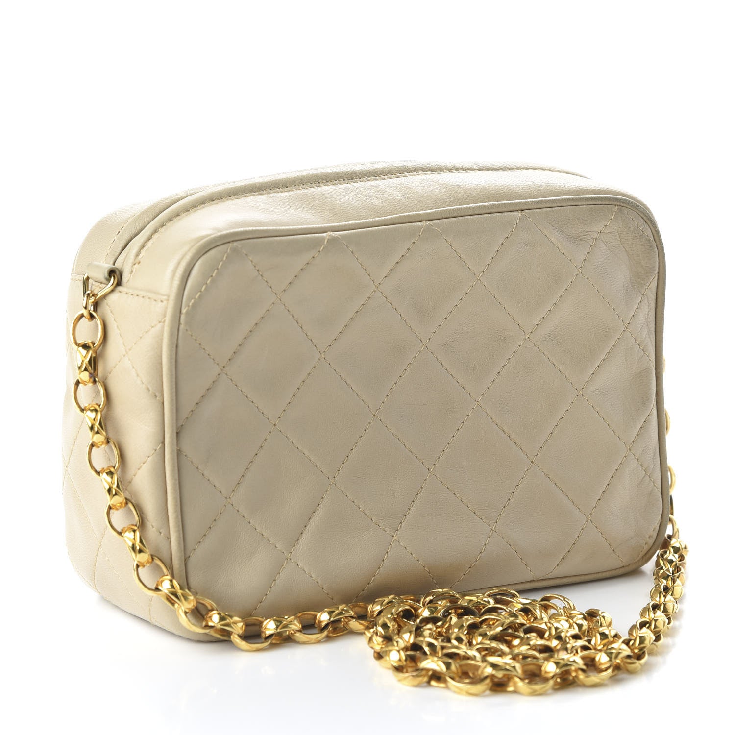 Chanel Lambskin Quilted Tassel Camera Case Beige 5 of 12