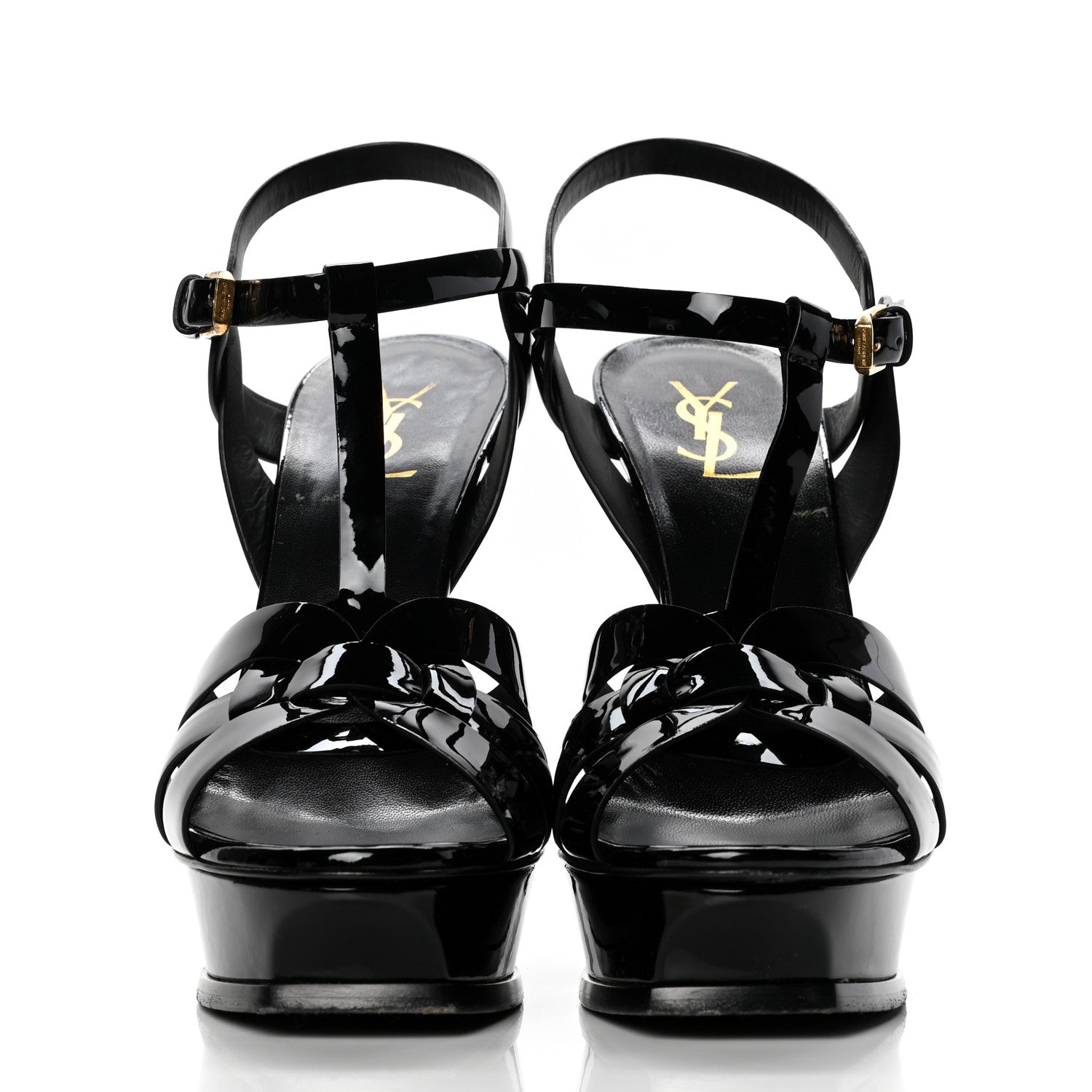 Saint Laurent Patent Tribute 105 Platform Sandals 41 Black 2 of 6