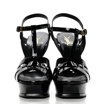 Saint Laurent Patent Tribute 105 Platform Sandals 41 Black 2 of 6