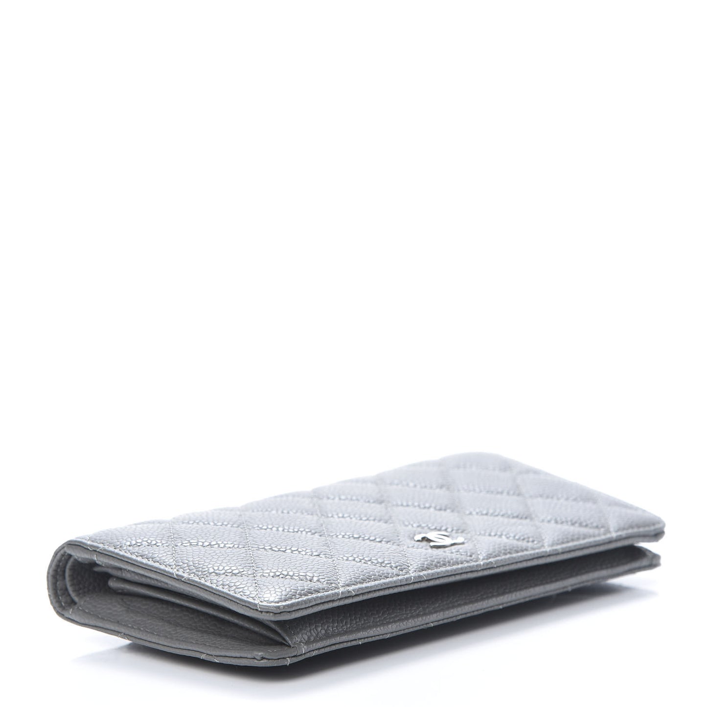 Caviar Quilted Yen Wallet Grey