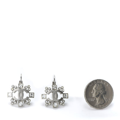 Chanel Crystal CC Earrings Silver 2 of 5