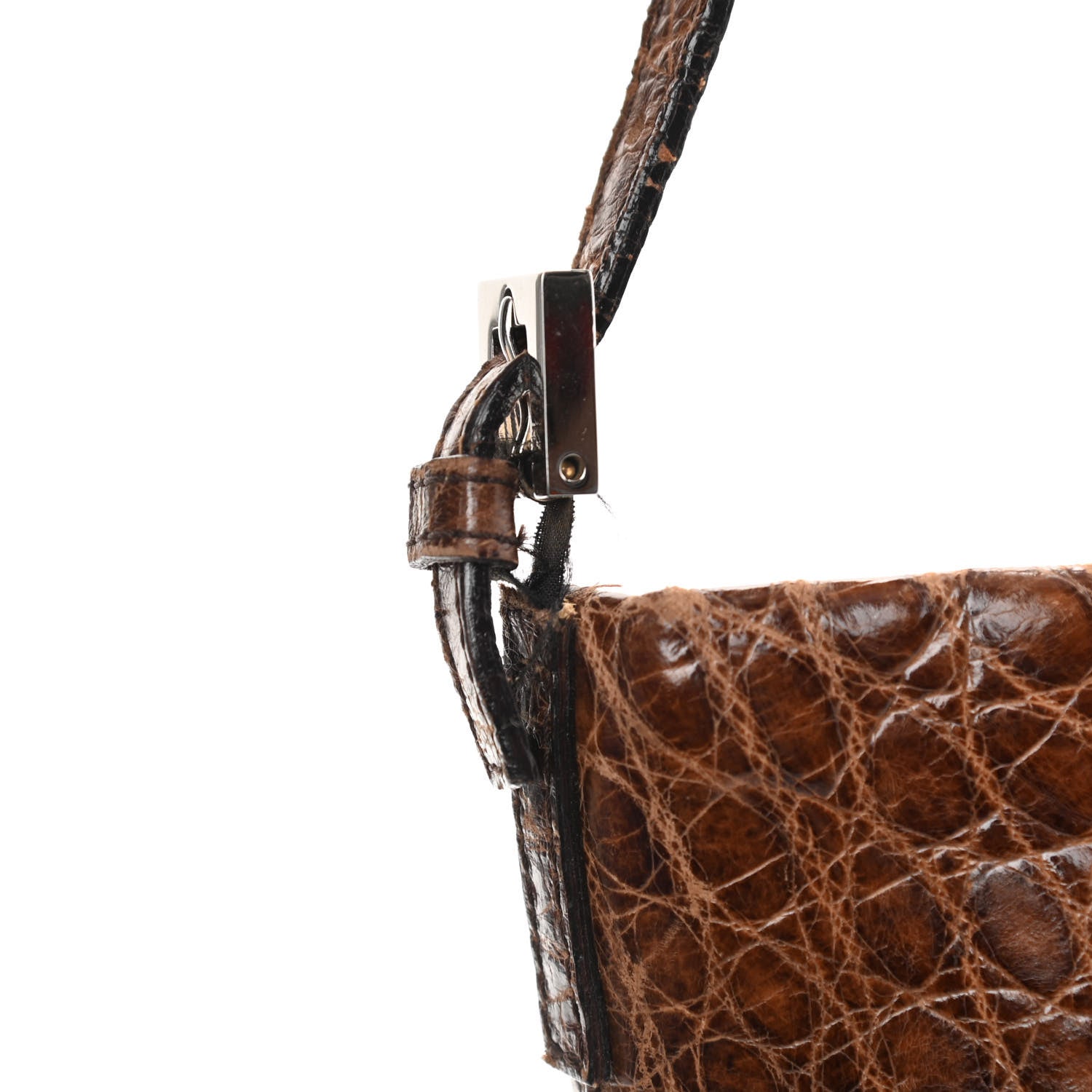 Fendi Alligator Hobo Brown 14 of 16