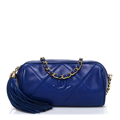 Chanel Lambskin Diamond Quilted Small Shoulder Bag Blue 1 of 12