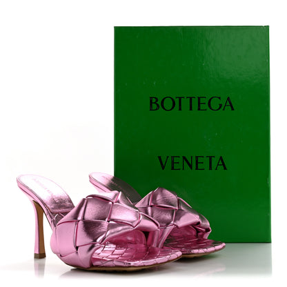 Bottega Veneta Metallic Nappa Maxi Intrecciato Lido 90mm Mule Sandals 37.5 Azalea 9 of 9