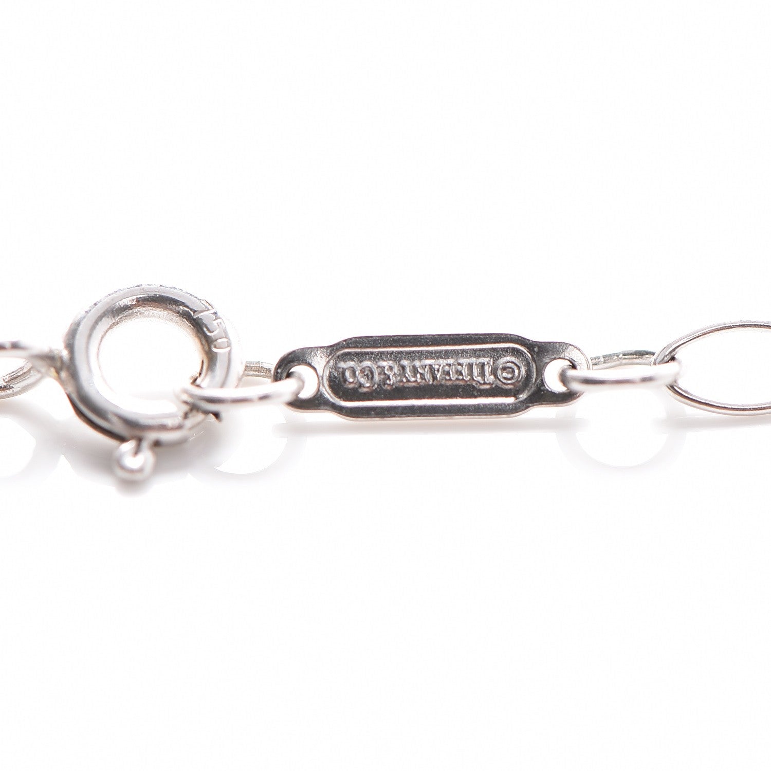 Tiffany 18K White Gold Diamond Mini Heart Key Charm Pendant Link Necklace 6 of 6