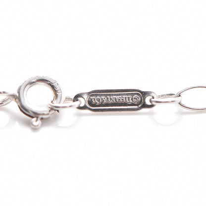 Tiffany 18K White Gold Diamond Mini Heart Key Charm Pendant Link Necklace 6 of 6