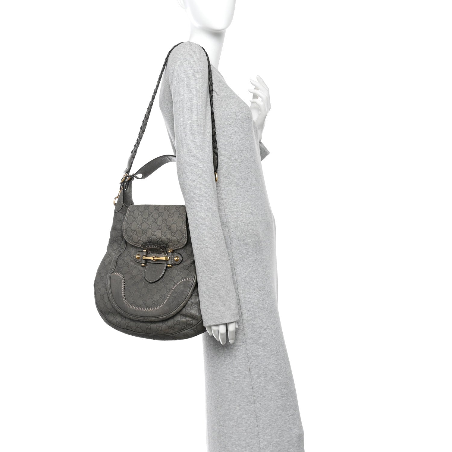 Gucci Guccissima Large New Pelham Satchel Grey 2 of 10