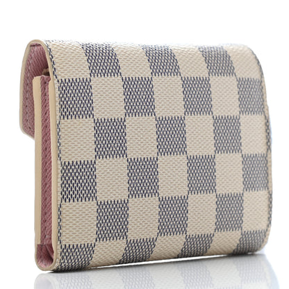 Louis Vuitton Damier Azur Victorine Wallet Rose Ballerine 2 of 5