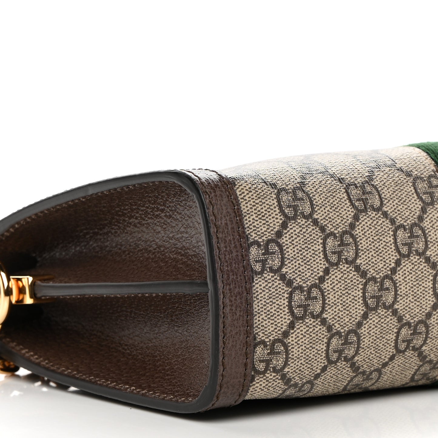 GG Supreme Monogram Web Small Ophidia Chain Shoulder Bag Brown