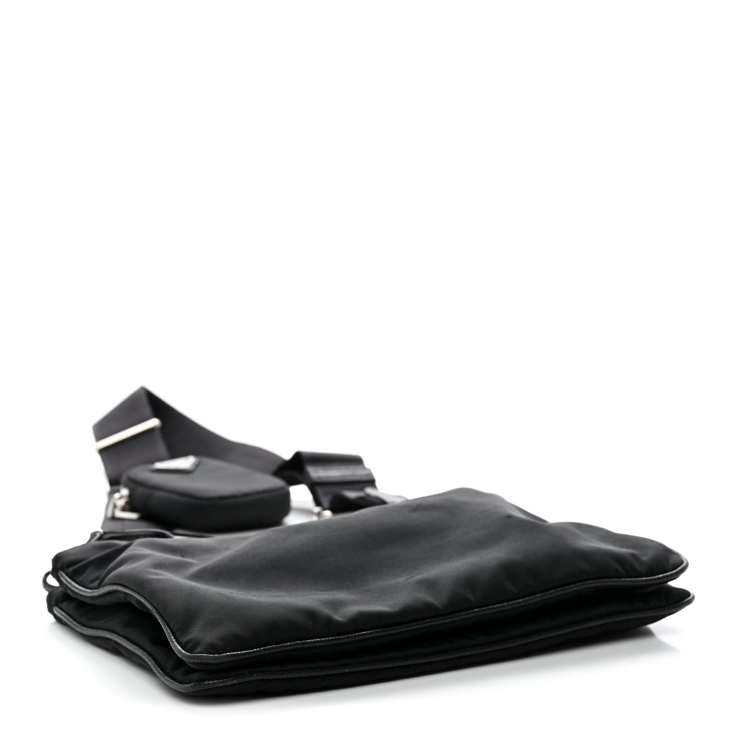 Re-Nylon Saffiano Re-Edition 2000 Double Zip Crossbody Bag Black
