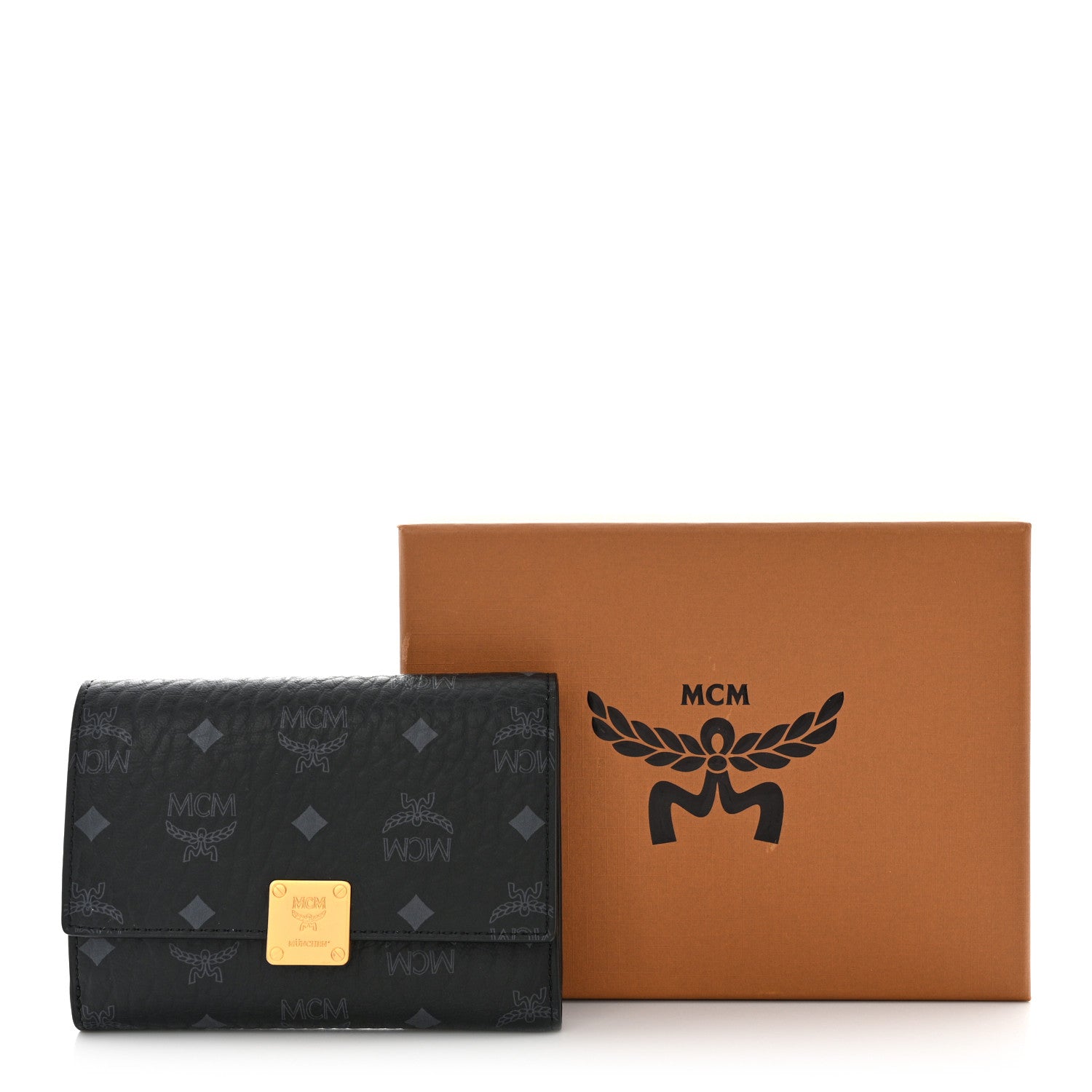 MCM Visetos Small Aren Trifold Wallet Black 9 of 9