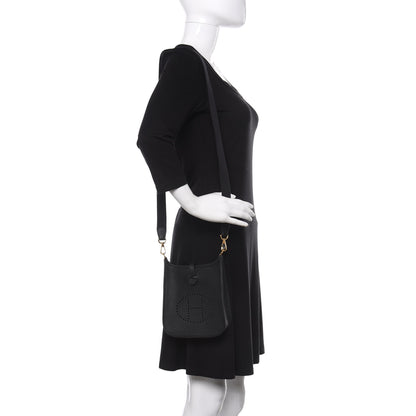 Hermes Taurillon Clemence Evelyne TPM Black 2 of 11