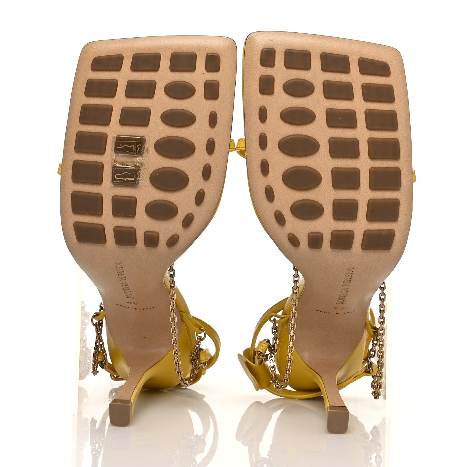 Bottega Veneta Lambskin Stretch Chain Strap 90mm Sandals 40 Buttercup 5 of 7