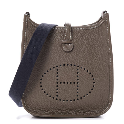 Hermes Taurillon Clemence Amazone Evelyne TPM Etoupe Bleu Indigo 1 of 11