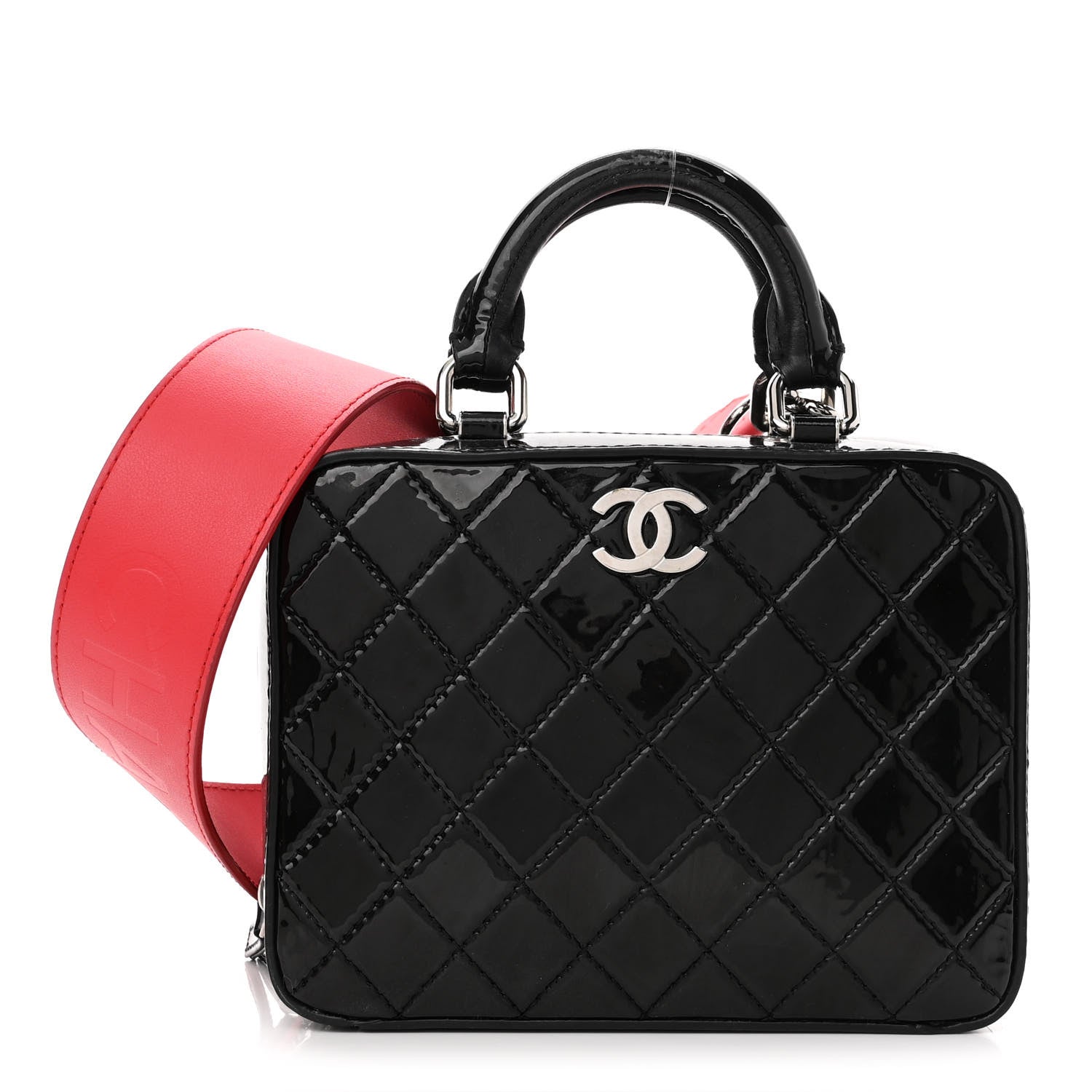 Chanel Patent Quilted Travel Kit Vanity Case Black 1 of 11