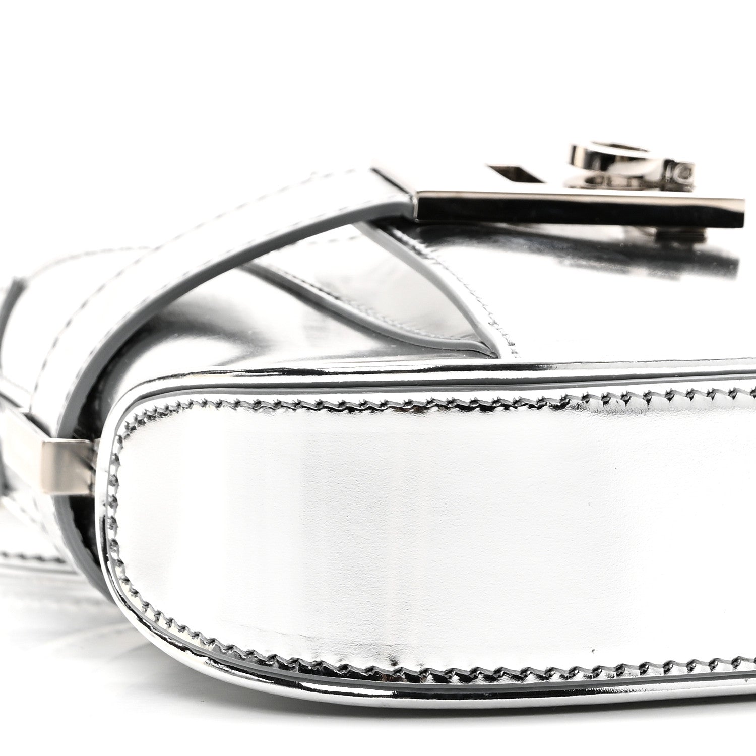 Salvatore Ferragamo Metallic Calfskin Mini Gancini Arch Hobo Argento 8 of 9