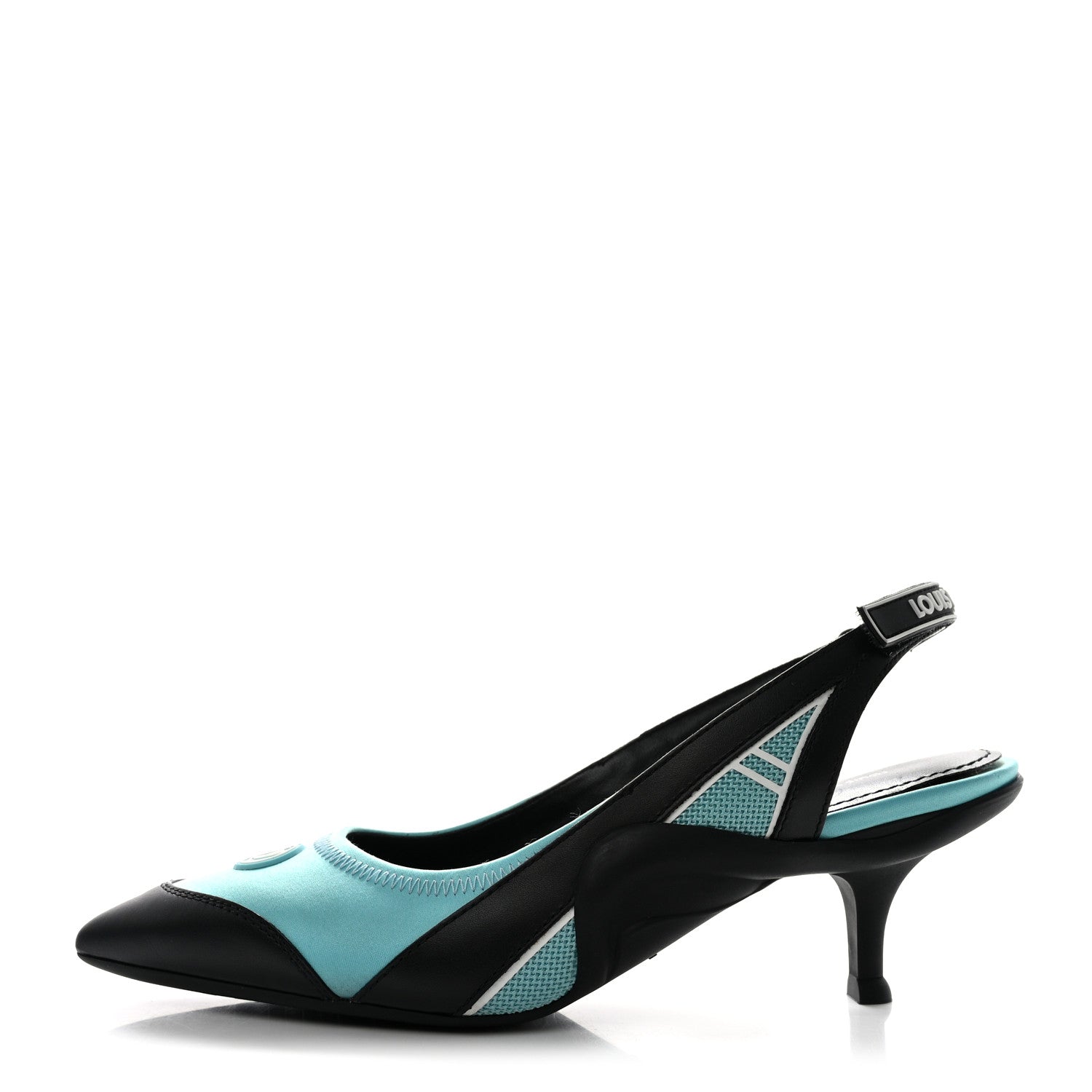 Louis Vuitton Calfskin Archlight Slingback Pumps 37.5 Black Blue 1 of 10