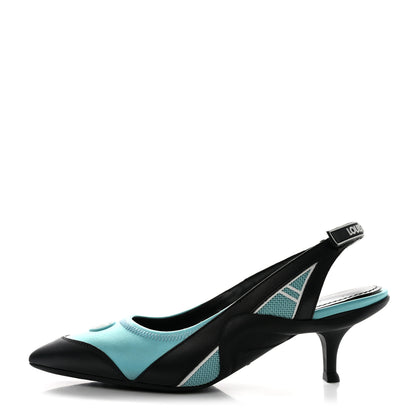 Louis Vuitton Calfskin Archlight Slingback Pumps 37.5 Black Blue 1 of 10