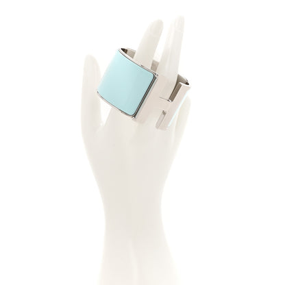 Hermes Enamel Extra Wide Clic Clac H Bracelet PM Bleu Glacier 2 of 5