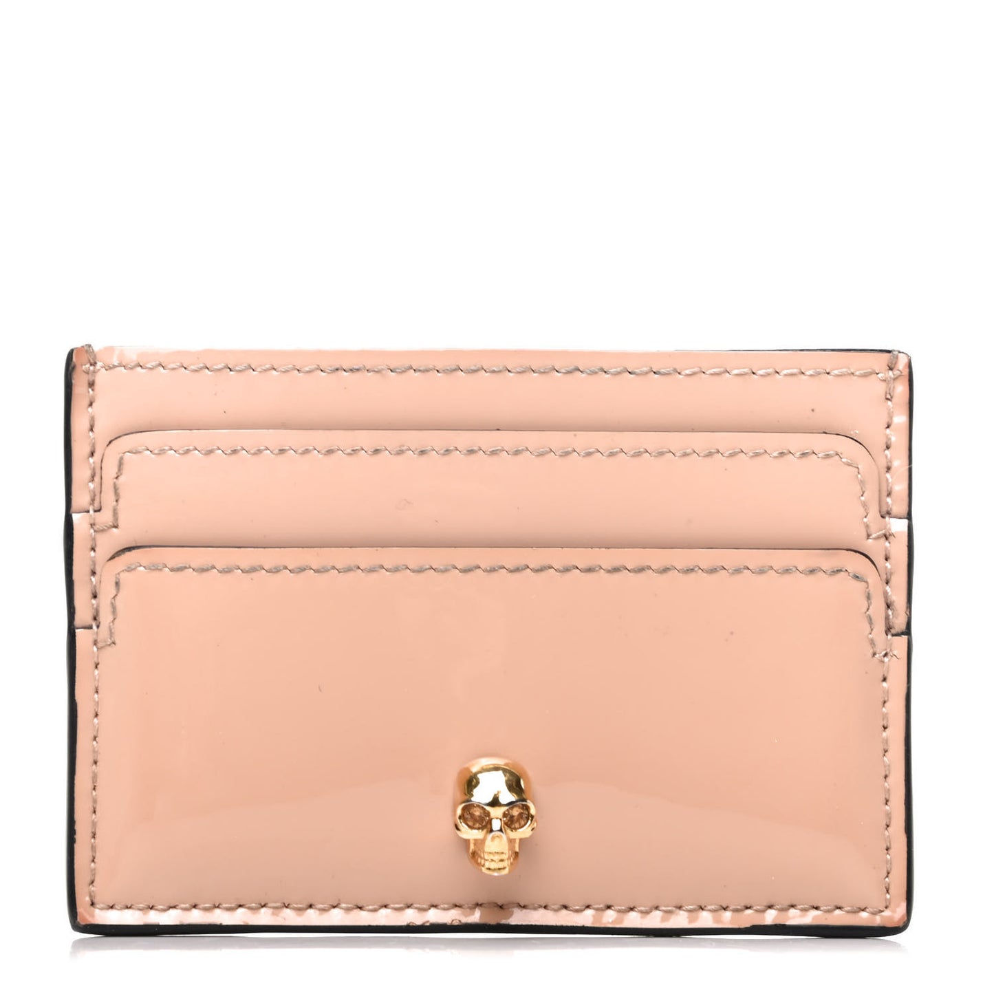 Patent Skull Card Holder Beige