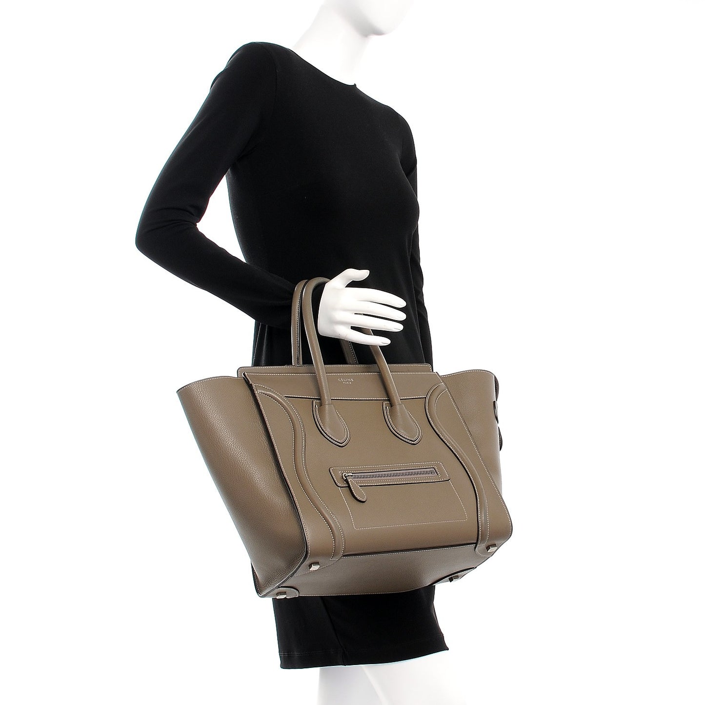 Drummed Calfskin Mini Luggage Souris