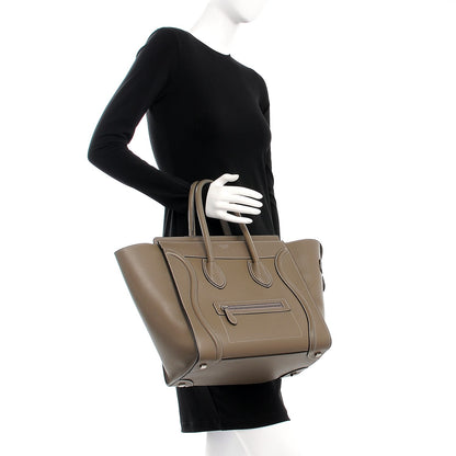 Celine Drummed Calfskin Mini Luggage Souris 2 of 17