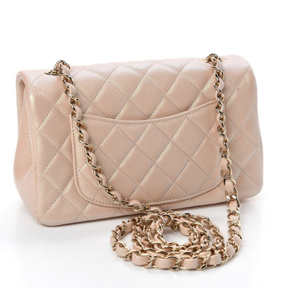 Chanel Iridescent Calfskin Quilted Mini Rectangular Flap Beige 3 of 11