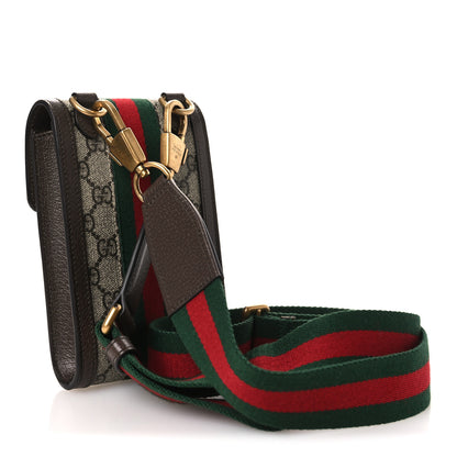 Gucci GG Supreme Monogram Web Mini Ophidia Crossbody Bag Detachable Wallet Beige Ebony 4 of 12