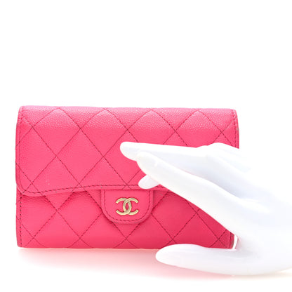 Chanel Caviar Quilted Medium Flap Wallet Dark Pink 2 of 7