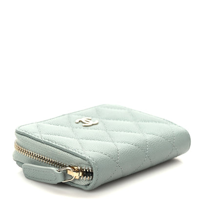 Chanel Caviar Quilted Zip Around Coin Purse Wallet Grey 4 of 7