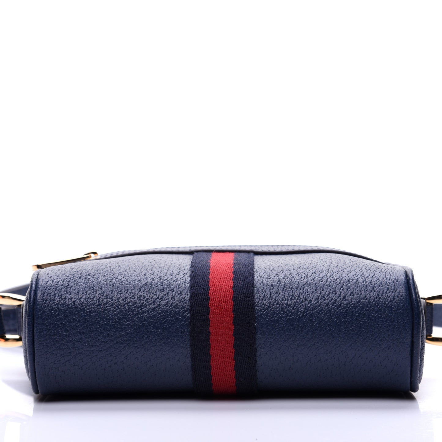 Textured Calfskin Web Mini Ophidia Shoulder Bag Blue Agata