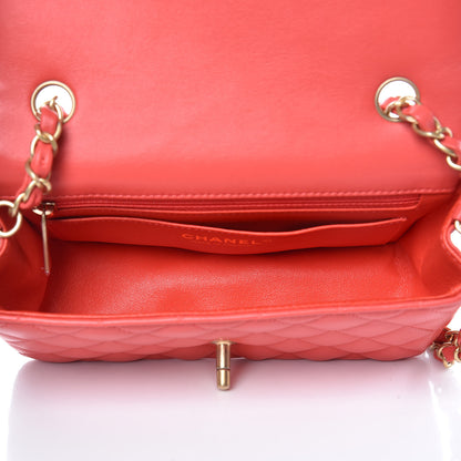 Chanel Lambskin Quilted Mini Rectangular Flap Red 5 of 9