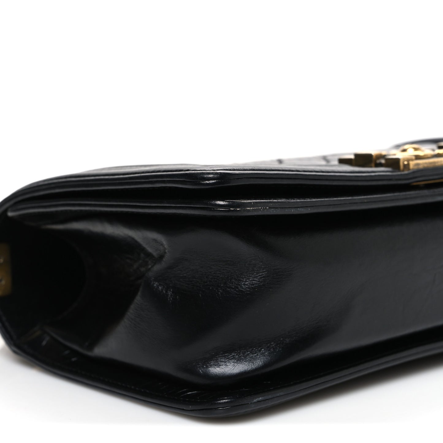 Aged Calfskin Quilted Medium Boy Flap Black
