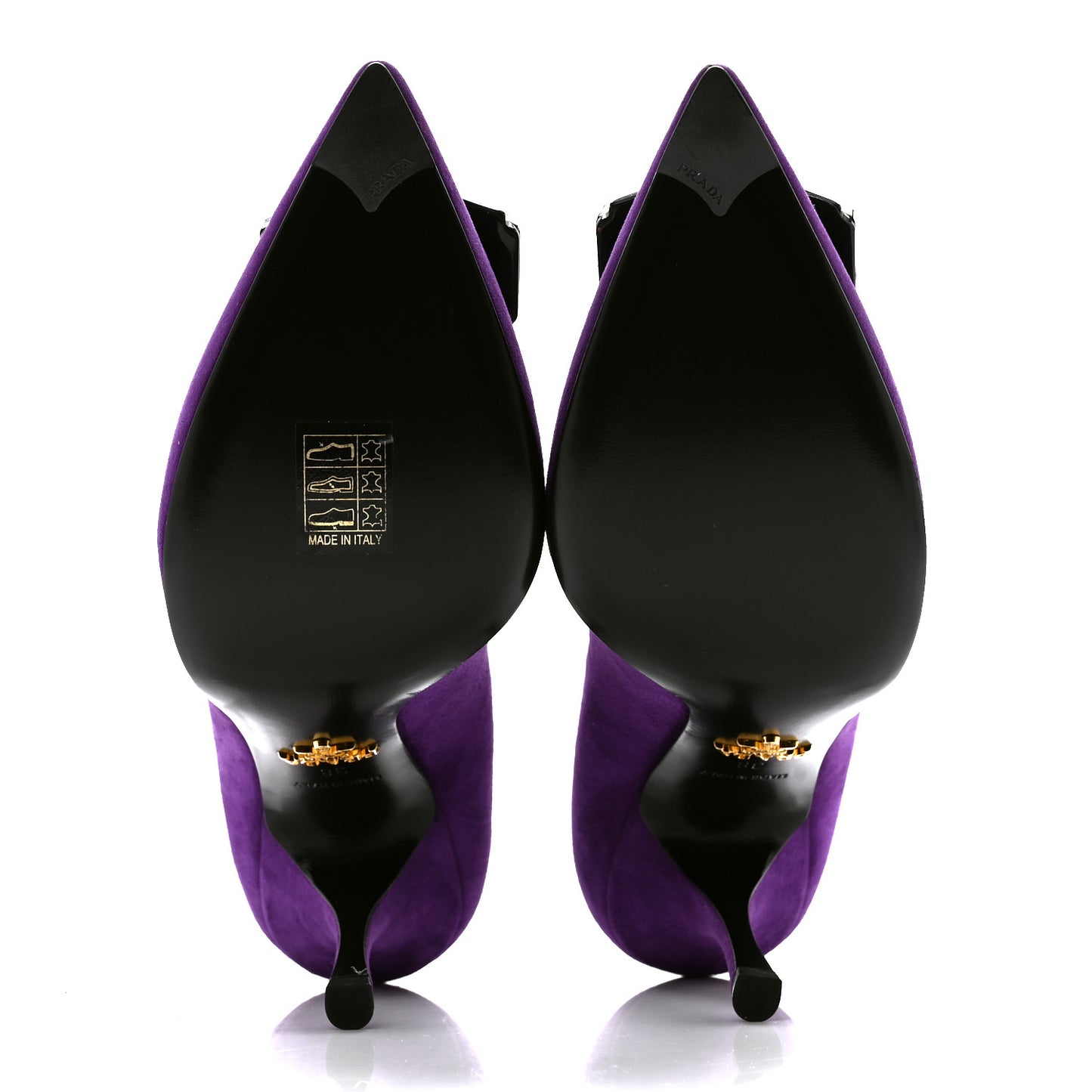 Suede Heel Pumps 38 Purple