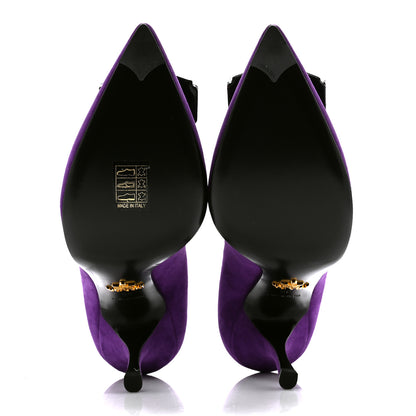 Prada Suede Heel Pumps 38 Purple 6 of 8