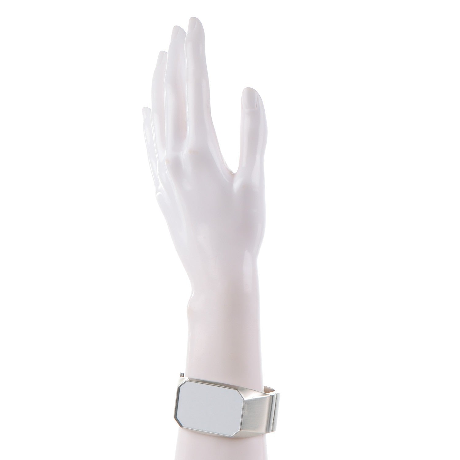 Chanel Metal CC Mirror Cuff Silver 2 of 5