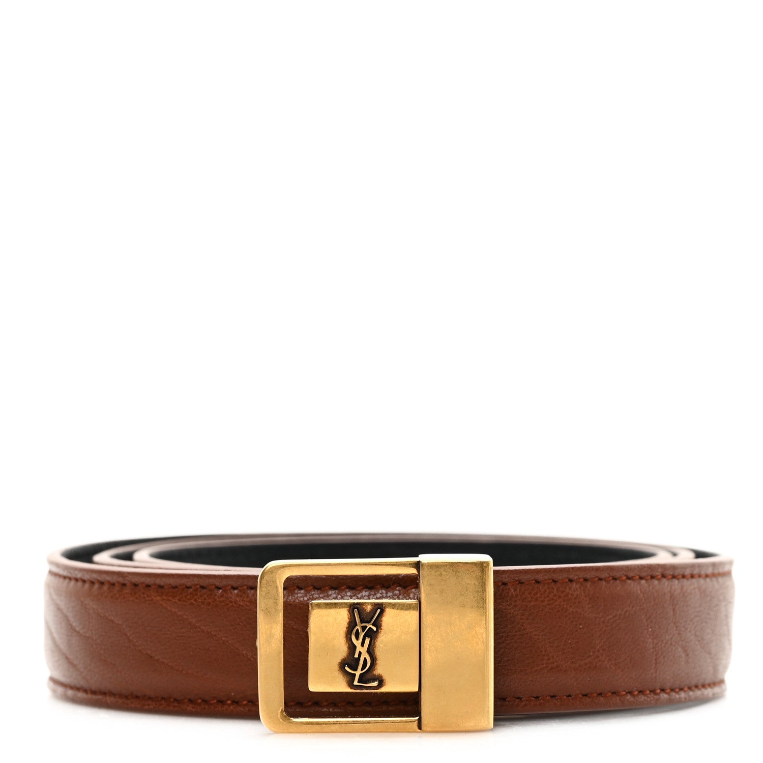Saint Laurent Grained Lambskin La 66 Thin Belt 75 30 Wet Clay 1 of 5