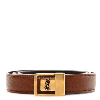 Saint Laurent Grained Lambskin La 66 Thin Belt 75 30 Wet Clay 1 of 5