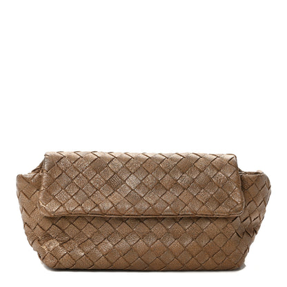 Bottega Veneta Metallic Chevre Intrecciato Cosmetic Case Ottone 1 of 12
