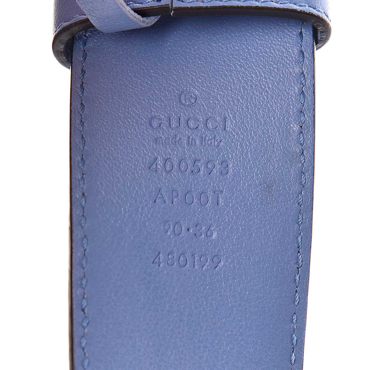 Gucci Calfskin Double G 40mm Belt 90 36 Clear Sky Blue 4 of 6