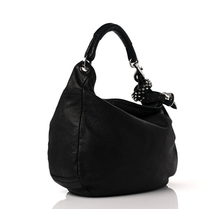 Jimmy Choo Calfskin Studded Small Sky Hobo Black 3 of 8