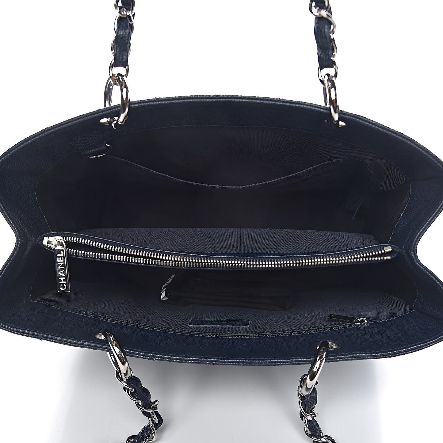 Caviar Quilted Grand Shopping Tote GST Dark Navy Blue