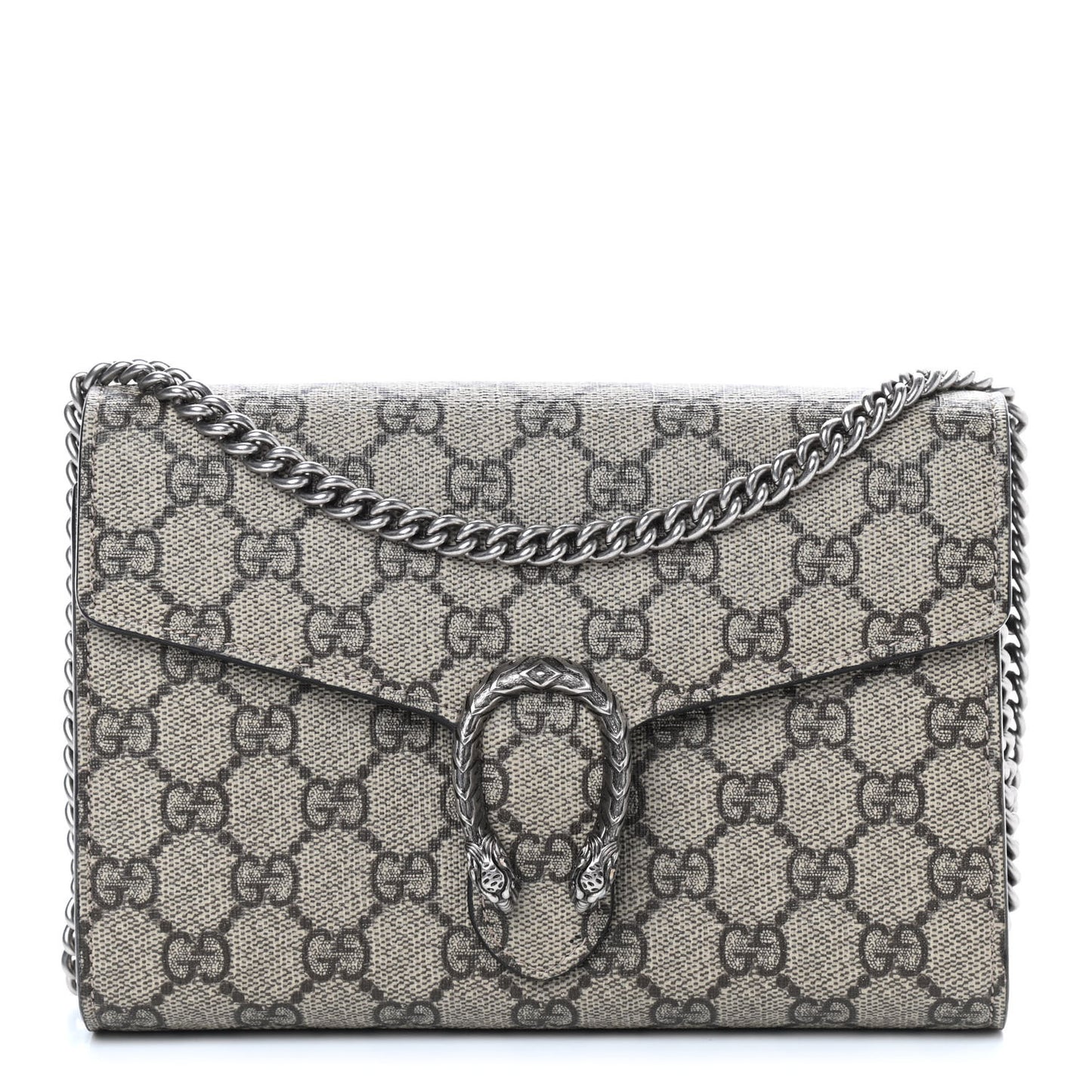 GG Supreme Monogram Mini Dionysus Chain Wallet Beige Taupe
