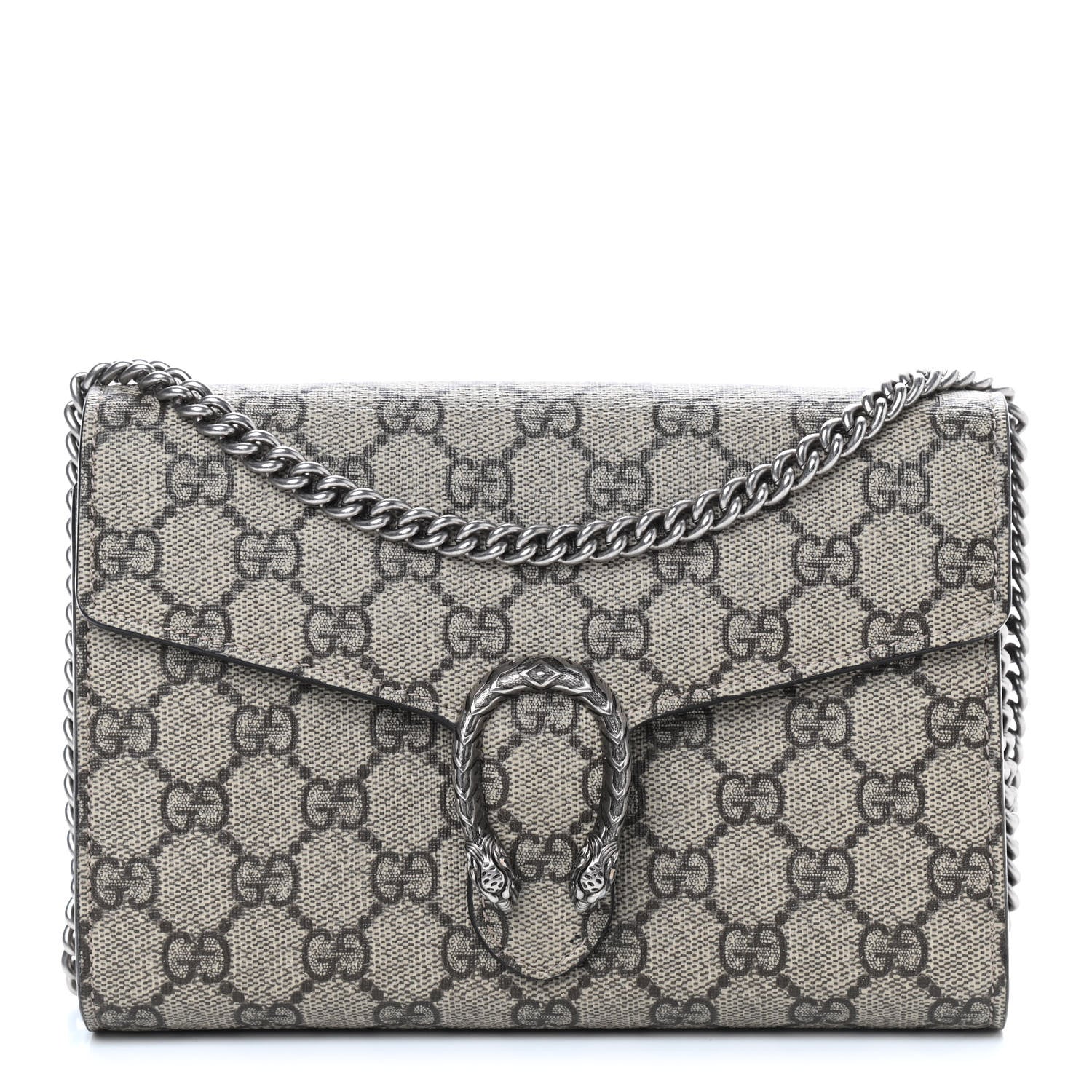 Gucci GG Supreme Monogram Mini Dionysus Chain Wallet Beige Taupe 1 of 9